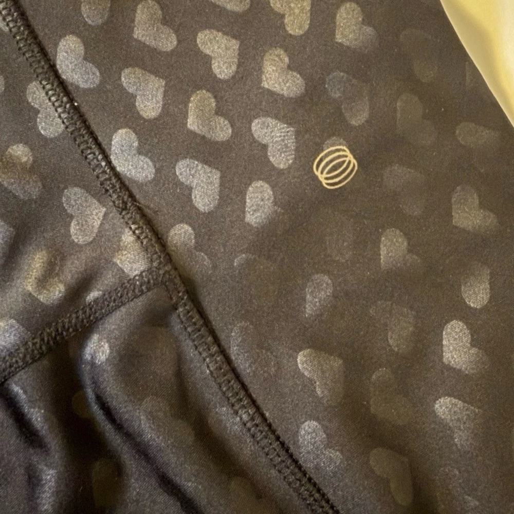 Balance Collection Valentine Heart Leggings Size‎ Medium Black Womens (0004) A3